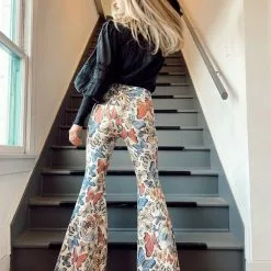 Free People Just Float On Printed Flare Jeans