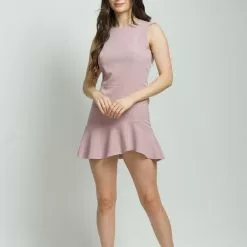 Hemline Exclusive Tulip Dress In Dusty Rose New