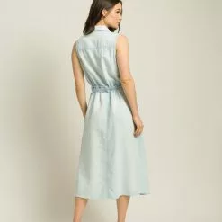 Bella Dahl Sleeveless Seamed Midi Dress - Seaspray Wash Sustainable