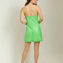 Hemline Exclusive Frida Dress Sequin Neon Green
