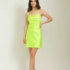 New Hemline Exclusive Frida Dress In Neon Yellow