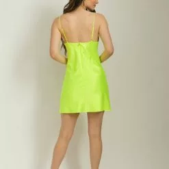 New Hemline Exclusive Frida Dress In Neon Yellow