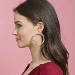 Seville Michelle New Leather Hoop In Metallic Lilac