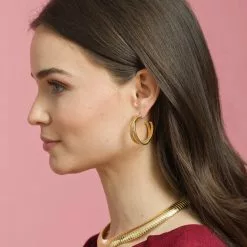 Janis Savitt New Double Cobra Hoop Earring