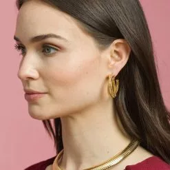 Janis Savitt New Double Cobra Hoop Earring