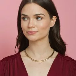 Janis Savitt New Gold Flat Chain Necklace