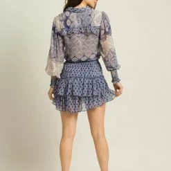 Misa Nora Top In Majorelle Mixed Tile New