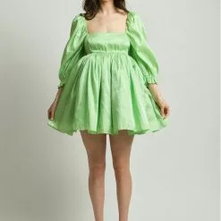 Selkie The Puff Dress In Avocado