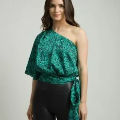 Karina Grimaldi New Rachel Print Top In Emerald River