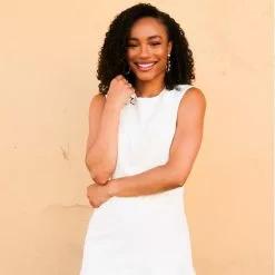 Hemline Exclusive Tulip Ruffle Dress In White