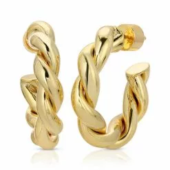 Elizabeth Stone French Twist Hoops New