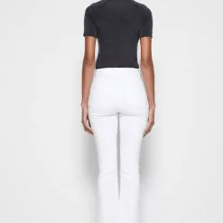 Jonathan Simkhai New River High Rise Straight Jeans In White Distressed