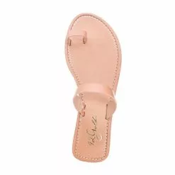 42 Gold Zola Leather Flat In Rose