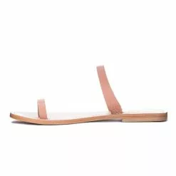 42 Gold Zola Leather Flat In Rose
