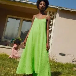 Nation LTD Sustainable Lila Maxi Dress In Acid Green