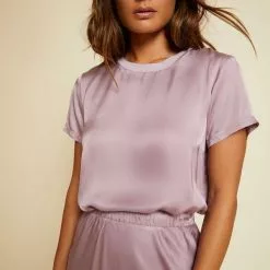 Nation LTD Sustainable Marie Sateen Boxy Top In Hopeless Romantic