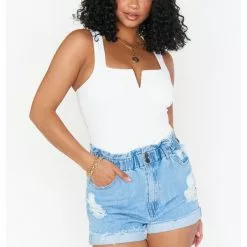 Show Me Your Mumu Arlo Bodysuit In Bone Stretch New