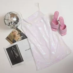 New Hemline Exclusive Frida Dress Sequin White