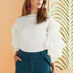 Marie Oliver Ferne Ruffle Blouse