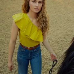 Nation LTD New Noella Ruffle One Shoulder Top