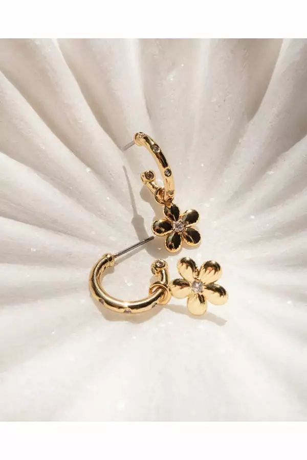 Luv AJ Diamonte Daisy Hoops 2 Luv AJ Diamonte Daisy Hoops