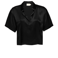 Nation LTD Pallas Cropped Polo In Black