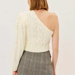 For Love And Lemons Sustainable Quinn One Shoulder Sweater