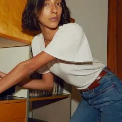 Nation LTD Savanna Flutter Sleeve Top In Optic White