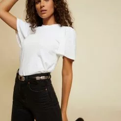 Nation LTD Savanna Flutter Sleeve Top In Optic White