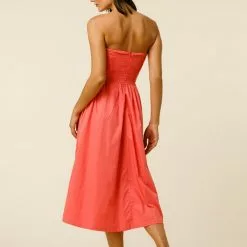 Lusana New Arlo Dress In Melon Poplin 5 Lusana New Arlo Dress In Melon Poplin