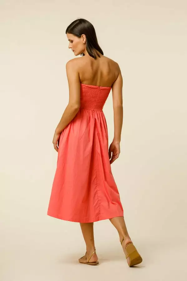 Lusana New Arlo Dress In Melon Poplin 3 Lusana New Arlo Dress In Melon Poplin