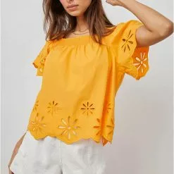 Rails Sonora Marigold Eyelet Top