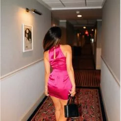 Amanda Uprichard Hemline Exclusive Sandrine Dress In Dark Hot Pink New