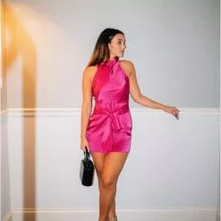 Amanda Uprichard Hemline Exclusive Sandrine Dress In Dark Hot Pink New