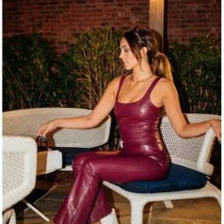 Amanda Uprichard Lorna Pants In Wine