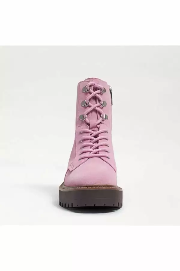 Sam Edelman New Lue Combat Boot In Hibiscus Suede 3 Sam Edelman New Lue Combat Boot In Hibiscus Suede