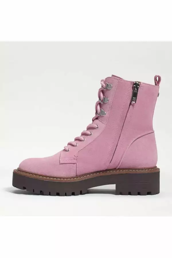 Sam Edelman New Lue Combat Boot In Hibiscus Suede 4 Sam Edelman New Lue Combat Boot In Hibiscus Suede