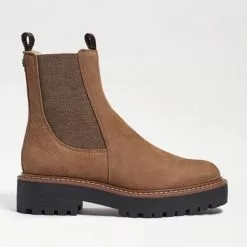 Sam Edelman Laguna Chelsea Boot In Tobacco Suede New