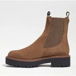 Sam Edelman Laguna Chelsea Boot In Tobacco Suede New