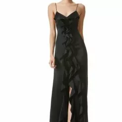 Alice And Olivia Mayer Ruffle Front Maxi Dress