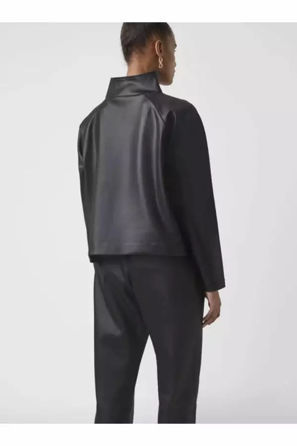 French Connection Maka Leather Look Jersey Top 3 French Connection Maka Leather Look Jersey Top