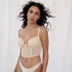 Kat The Label Femme Bustier In Almond New