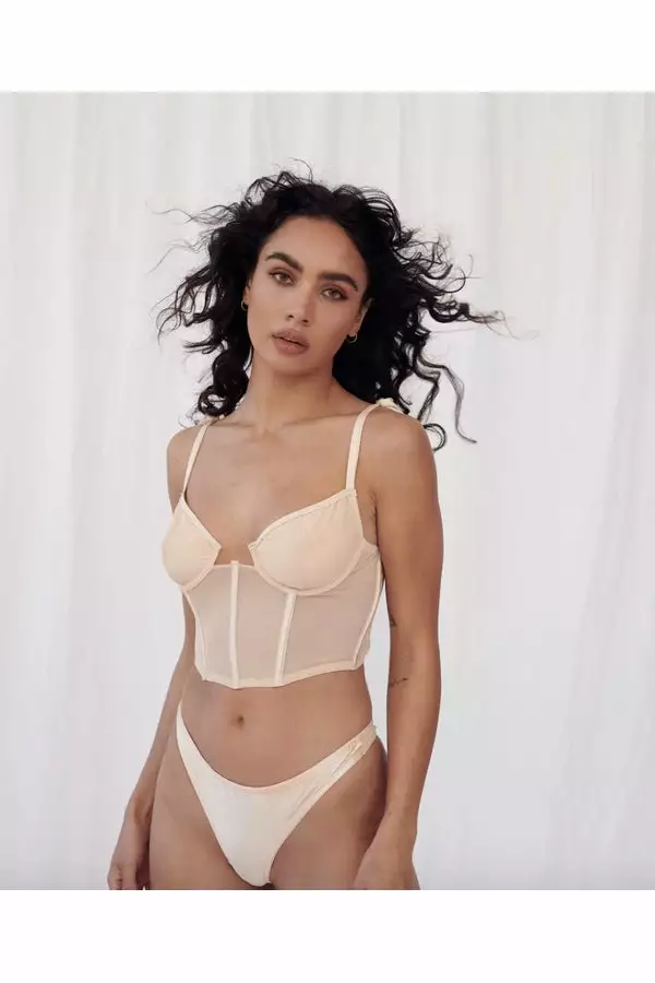 Kat The Label Femme Bustier In Almond New 1 Kat The Label Femme Bustier In Almond New