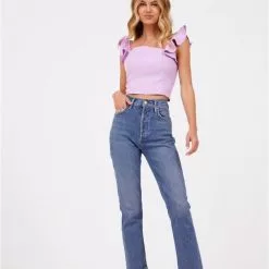 Hausen Lavender Crop Top New