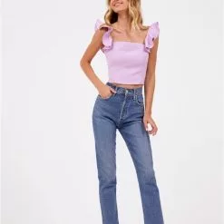 Hausen Lavender Crop Top New