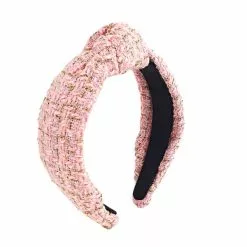Certified Celebrator X Brianna Cannon Pink And Gold Tweed Headband New