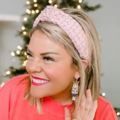 Certified Celebrator X Brianna Cannon Pink And Gold Tweed Headband New