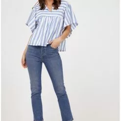 Emerson Fry New Basalie Top In Scallop Blue Stripe