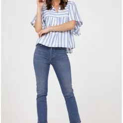 Emerson Fry New Basalie Top In Scallop Blue Stripe