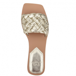 Marc Fisher Reanna Sandal In Gold Leather